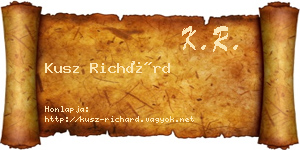 Kusz Richárd névjegykártya