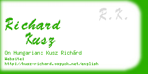 richard kusz business card