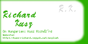 richard kusz business card